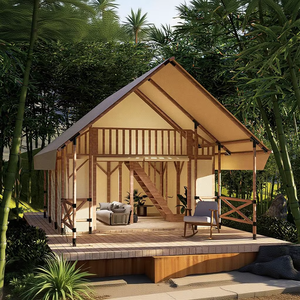 Tente de safari de luxe à double étage OEM/ODM, type loft, en toile, pour glamping, avec structure en bois Oxford, cabane mobile pour complexe hôtelier - Product Image 6