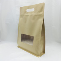 Sac en papier kraft à huit côtés, auto-scellant, résistant à l'humidité, réutilisable, à fond carré, en PET, de qualité alimentaire, imprimé en sérigraphie, pour le sucre