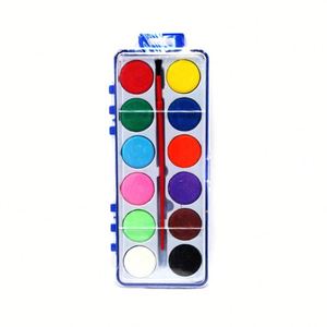 Conjunto de acuarelas no tóxicas para niños y escuela, caja de plástico sólido, <span class=keywords><strong>12</strong></span> colores - Product Image 1