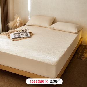 Macrosoft Quilted Mattress Cover 1.8m Breathable Fitted Sheet Solid Color <b>Bed</b> Protection <b>Pad</b> - Product Image 4