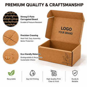 Cajas de Embalaje Recicladas Ecológicas Personalizadas para Ropa, Cajas de <span class=keywords><strong>Cartón</strong></span> <span class=keywords><strong>Corrugado</strong></span> <span class=keywords><strong>Kraft</strong></span> para Envío de Prendas, Cajas Sostenibles para Sombreros de Marca - Product Image 3