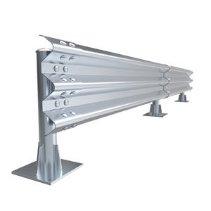 Barrière de sécurité routière pour piétons en W, galvanisée à chaud, avec éléments prismatiques réfléchissants haute intensité, résistante aux impacts, pour autoroute - Product Image 1
