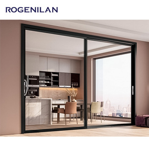 ROGENILAN-Ventanas de aluminio de alta calidad, eficiencia energética, doble vidrio templado, puertas corredizas de Tres rieles para patio - Product Image 3