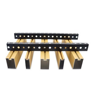 铝制现代设计金属条形天花板 悬挂式穿孔铝制防水天花板，适用于商场，带天花板网格 - Product Image 2