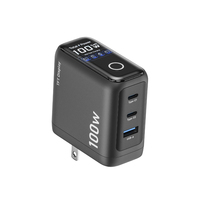 Chargeur USB C PicoGo Pro AH22 100W, charge rapide avec affichage intelligent, chargeur GaN 3 ports, charge intelligente, chargeur AVS