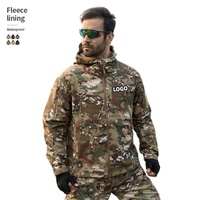 Veste d'hiver en molleton tactique à poches multiples imperméable pour hommes