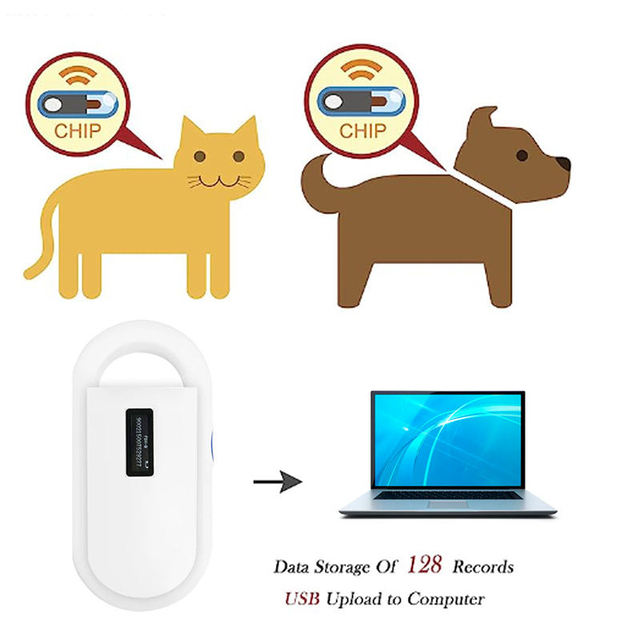Radio Frequency Identification Device Handheld Chip Reader Animal Scanner With 1000 Memory Slots 134.2Khz Pet Animal Scanner