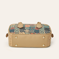 Sac Hobo en Liège et PU pour Femme, Imprimé Ethnique, Style Japonais Coréen, Sac à Bandoulière Vintage avec Fermeture Éclair