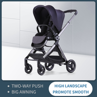 Poussette de luxe 3 en 1 pour bébé avec norme EN1888, cadre en alliage d'aluminium personnalisé OEM, roues et emballage avec logo