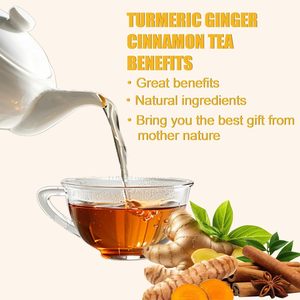 Té de Flores Mezclado con Cúrcuma, Jengibre y Canela, 120 Bolsitas de Té Sin Gluten, Favorece la Salud Digestiva e Inmunológica Antiinflamatoria - Product Image 6
