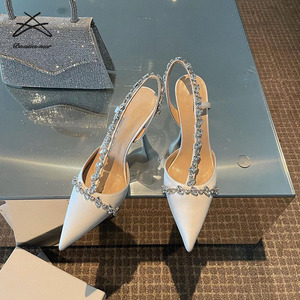 <span class=keywords><strong>Scarpe</strong></span> <span class=keywords><strong>da</strong></span> Donna Eleganti con Strass e <span class=keywords><strong>Tacco</strong></span> a Spillo, Punta Affusolata, Modello Slip-On, Ideali per Matrimoni e Feste, Collezione Estiva Autunnale - Product Image 4