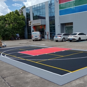 Revêtement de sol pour terrain de basketball de qualité supérieure, dalles en polypropylène à fixation rapide, tapis spécialisé pour terrain de campus - Product Image 5
