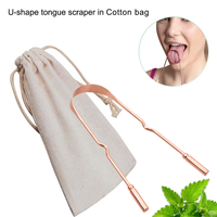 Nettoyeur de langue en cuivre pur, gratte-langue pour l'hygiène buccale, soin contre la mauvaise haleine, outil de nettoyage de la langue réutilisable