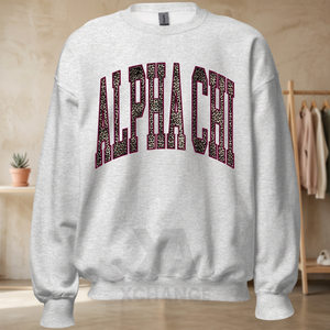 Sudadera Oversize Personalizada para Mujer con Estampado de Leopardo y Letras Universitarias, Manga Larga, Venta al por Mayor, Marca Privada - Product Image 2