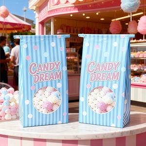 Bolsa de Papel Kraft con Ventana Transparente y Cierre Metálico para Empacar Alimentos como Palomitas, Dulces, Galletas, Pan y Croissants, con Logotipo Personalizado de Fábrica - Product Image 2