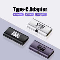 Adaptateur coupleur USB-C vers USB-C femelle-femelle en gros, charge rapide PD3.1 240W, sortie CA pour ordinateur portable, téléphone, tablette PC