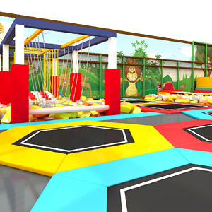Jungle Theme Commercial <b>Indoor</b> Playground-Kids Amusement Equipment with <b>Slides</b> Trampolines & Tree House AOLEAO TQB-170 - Product Image 1