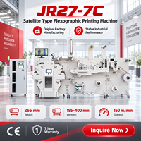 Machine d'impression flexographique industrielle JR27-7C, largeur maximale 265 mm, longueur 195-400 mm, certifiée CE, équipement de traitement d'étiquettes