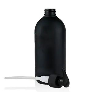 botellas 1L bouteille shampoing matte black cosmetic packaging hdpe plastic cylinder shampoo bottle for lotion and body wash