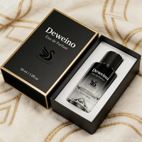 Flacons de parfum cylindriques de 50 ml de haute qualité avec logo personnalisé, dégradé noir, en verre, vides, avec emballage en boîte