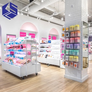 Gran oferta, escaparate de muebles de exhibición de maquillaje de madera para tienda de cosméticos, <span class=keywords><strong>Ideas</strong></span> de diseño de interiores - Product Image 1