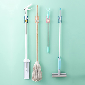 Cartoon <b>Mop</b> Clip Hook <b>Wall</b> Mounted Strong Self Adhesive Storage Organizer For Bathroom Kitchen Use - Product Image 3