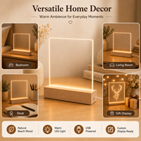 Base lumineuse LED en bois minimaliste moderne avec options de personnalisation, alimentée par USB, éclairage d'ambiance personnalisé pour hôtel, restaurant ou usage domestique