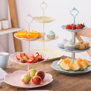 Support à gâteau royal, support à cupcakes, support à fruits, plateau à dessert, assiettes en céramique à <span class=keywords><strong>3</strong></span> niveaux pour mariage, fête du <span class=keywords><strong>thé</strong></span>, plateau personnalisé avec logo - Product Image 1