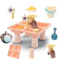 Table de jeu d'activités de plein air d'été pour les tout-petits, les enfants, les jouets de plage et de sable, table de sable en plastique avec des moules à sable