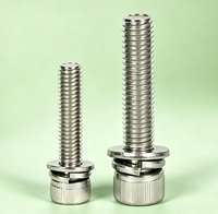 CupHead Hex Socket Combination Bolts, 304 Stainless Steel PreAssembled Screws with Flat & Spring Washer Fastening Hardware