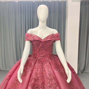Vestido de Noche de Lujo con Lentejuelas y Cuentas de Alta Calidad Lsany213, Vestido de Princesa con Flores 3D Rojas para Quinceañera, Jancember - Product Image 2