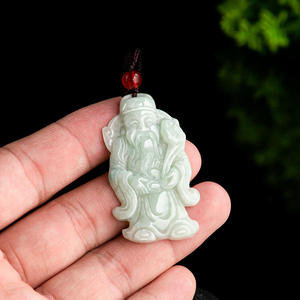 Colgante de Jadeíta Natural de Myanmar, el Dios de la Riqueza, Diseño Original UNISEX, Estilo Chino, Regalo con Certificado de Tasación FG56 - Product Image 3