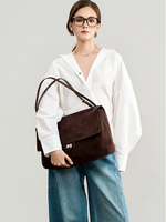 Sacs fourre-tout pour femmes en cuir de vachette mat véritable, style rétro, grande capacité, porté épaule, polyvalent, bandoulière, multicolore