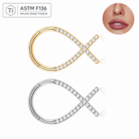 Anneau clicker en titane G23 ASTM F136 16G pour nez, septum, daith, bijoux corporels hypoallergéniques, vente en gros pour mariages et fiançailles