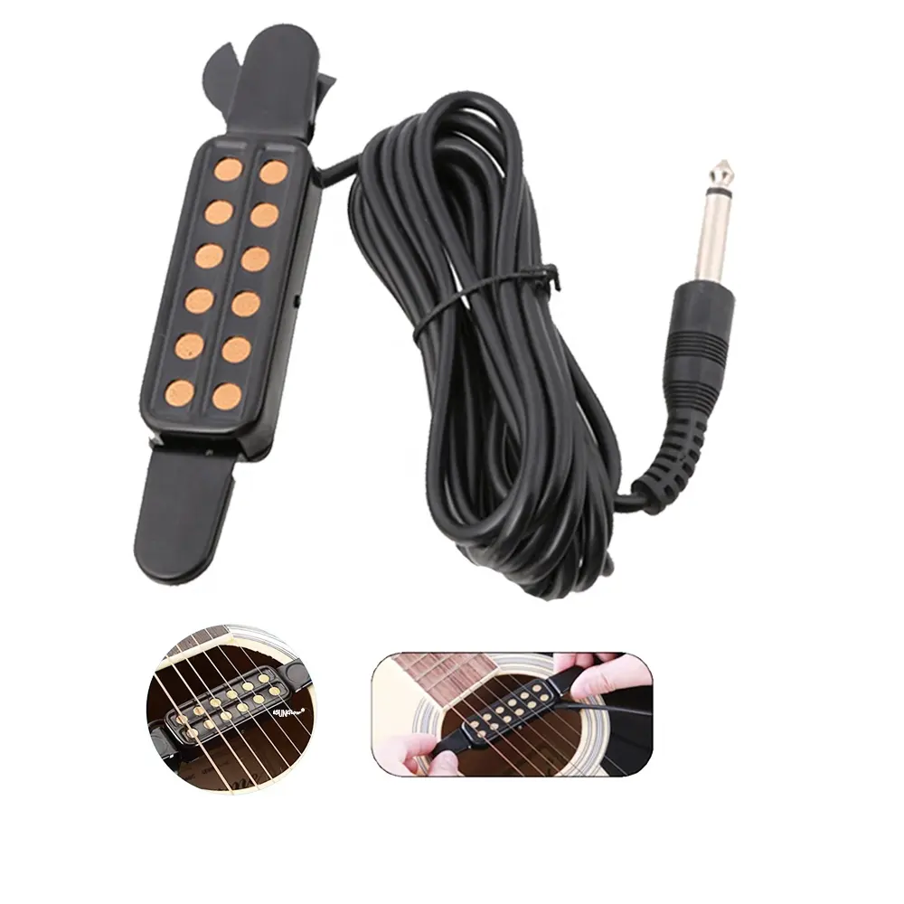 12 Sound Hole Acoustic Guitar Pickup Electric Acoustic Transducer Acoustic Guitar Musical Instruments Tuning Apparatus