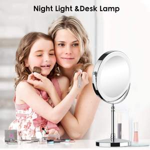 Specchio Cosmetico LED HD a Doppia Faccia da 8 Pollici, 3 Colori LED Dimmerabili, Interruttore Touch Screen, Ingrandimento 10x, Specchio da Tavolo - Product Image 2