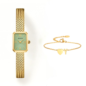 ชุดนาฬิกาข้อมือแฟชั่นควอตซ์สำหรับผู้หญิงขายดีอันดับต้นๆ ชุดนาฬิกาข้อมือหรูหราสำหรับสุภาพสตรี นาฬิกาข้อมือทรงเหลี่ยมขนาดเล็กสำหรับผู้หญิง - Product Image 4