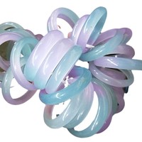 YL Wholesale Xinkeng Jade Bangles Floating Flower Green Hibiscus Jade Violet Women's Ice Bottom Quartzite Jade