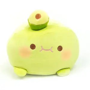 J844 6 inches green fruit shaped lying stuffed doll playing companion kids perfect gift avocado plush toy