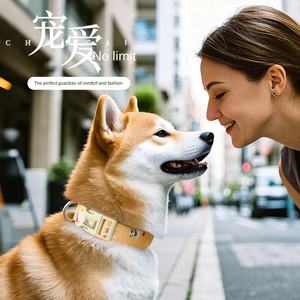 Nuevo <span class=keywords><strong>Collar</strong></span> de algodón para mascotas para perros pequeños, cuerda de tracción antirotura para perros con grabado y decoración de cinta, anillo de cuello impreso - Product Image 4