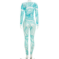 Nouvel ensemble pantalon deux pièces sexy pour femme, collection automne, avec haut imprimé en maille à manches longues, costume deux pièces pour femme 2026