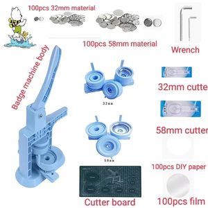 เครื่องทำป้าย DIY <span class=keywords><strong>ส</strong></span>ีฟ้า รุ่นขายดีปี <span class=keywords><strong>2022</strong></span> แบบกด-ดึง พร้อมแม่พิมพ์สองแบบ (25/32 มม.) ชุดเมนู - Product Image 5