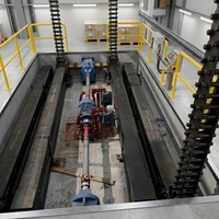 Table élévatrice à chaîne rigide 1000 kg 1 m 1200*1000 mm – Conception compacte et peu encombrante – Application de transfert de marchandises en usine
