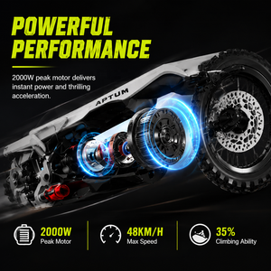 Moto tout-terrain électrique 2000W de pointe 48V 20AH, 14/12 pouces, à moteur central, pour adultes et adolescents, vitesse maximale 45km/h, homologuée COC, expédiée depuis notre entrepôt aux États-Unis - Product Image 2