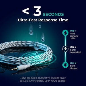 Câble de détection de fuite d'eau 4 mm blanc TCP, corde de détection de fuite d'eau 3,5 mm <span class=keywords><strong>Jack</strong></span> Tuya Smart Home pour utilisation en sous-sol - Product Image 2