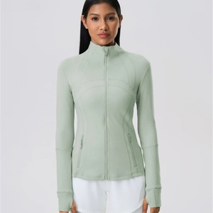 Women's Elastic Zipper Running Fitness Long Sleeves <b>Yoga</b> <b>Jacket</b> - Product Image 2