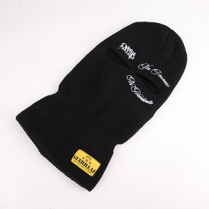 Großhandel gestrickte Sturmhaube Strick Voll gesichts maske Abdeckung Ein Loch Designer Grassy Distressed Sturmhaube Ski maske - Product Image 1