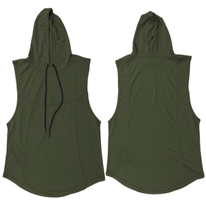 T-shirt de musculation sans manches en maille pour homme, personnalisé, pour la salle de sport, le fitness, débardeur d'entraînement à capuche - Product Image 5