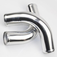 Tubo de Admisión de Aire de 90 Grados, 300 mm de Diámetro Exterior, 80 mm de Diámetro Interior, Unión de Tubo de Aleación de Aluminio en Tono Plateado, Tubo Intercooler para Automóvil
