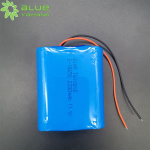 Синяя перезаряжаемая литий-ионная батарея Taiyang 3-18650, 12 Вольт, icr18650, 11,1 В, 2200 мАч - Product Image 3